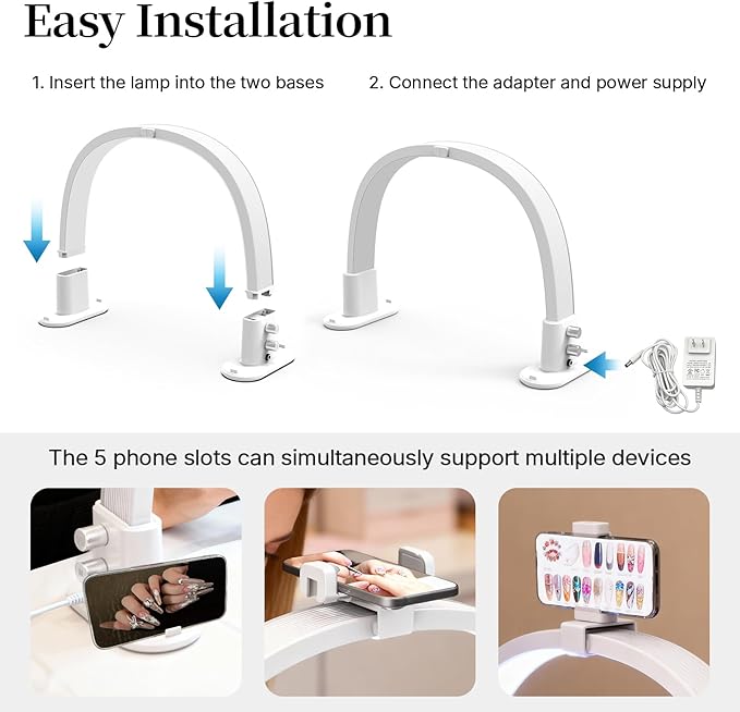 Half Moon Light for Nail Desk, Portable Nail Light for Desk - Image 3