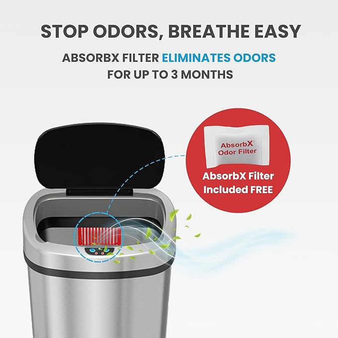 iTouchless 13 Gallon Oval Sensor Trash Can - Image 5