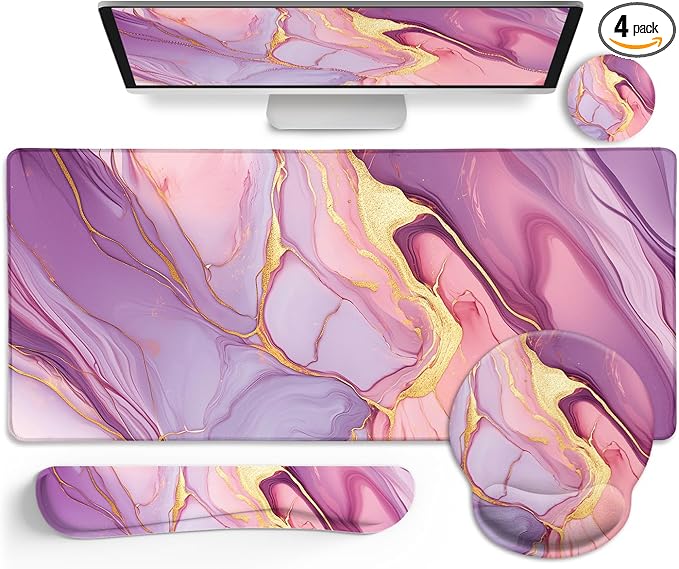 LIMKRIAN Marble Mouse Pad Set Large Desk Matt by LIMKRIAN