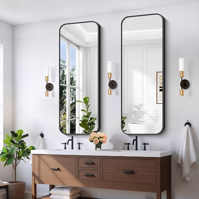 FORBATH Bathroom Mirror 20" x 55", Rectangle Black Bathroom Mirror - Image 2