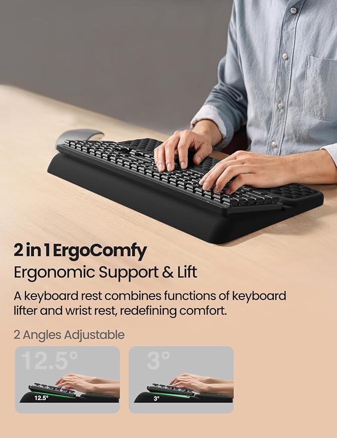 Vaydeer Wrist Rest with Keyboard Stand, Computer Wrist Support Pad, Ergonomic - Image 5