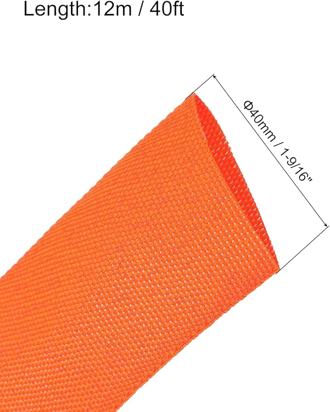 MECCANIXITY Braided Cable Sleeves Heat Shrinkable Fabric Sleeving, 1 9/16" 40ft - Image 2