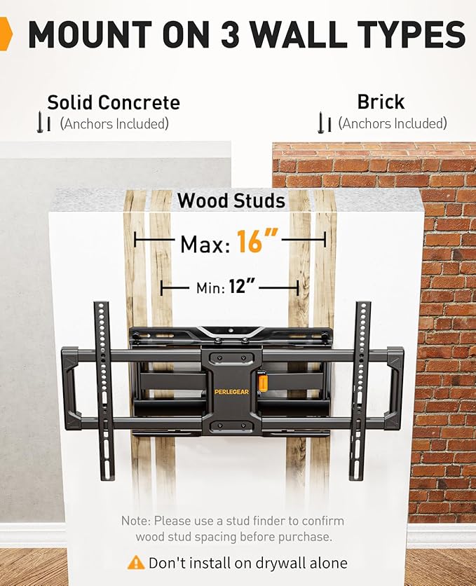 Perlegear Full Motion TV Wall Mount - Image 4