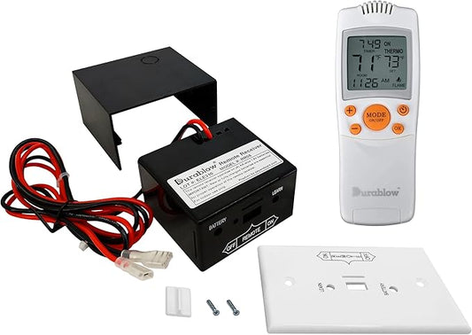 Durablow TS1003 On/Off Gas Fireplace Remote Control Kit + Thermostat + Timer by Durablow