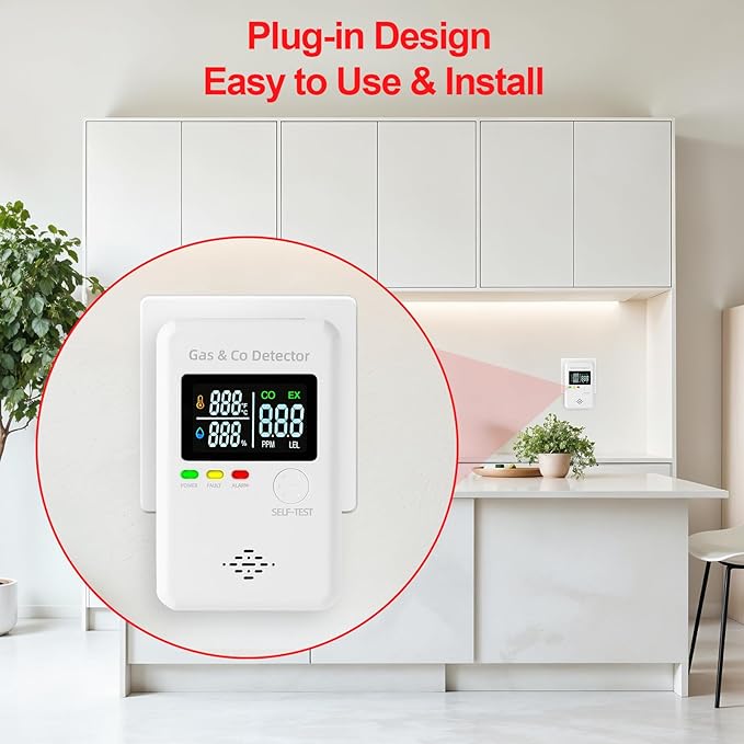 3 Packs Natural Gas & Carbon Monoxide Alarm, Combination Gas & Carbon Monoxide - Image 5