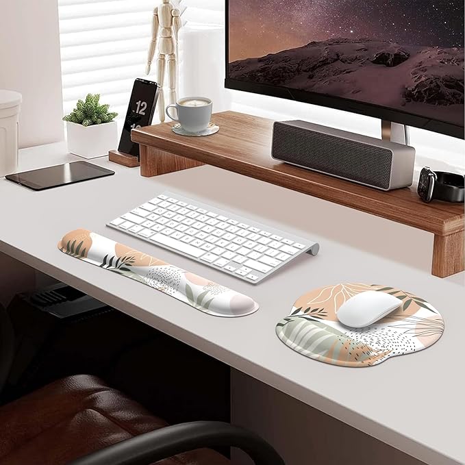 iLeadon Mouse Pad with Wrist Rest Set, Keyboard Wrist Rest + Ergonomic Mouse - Image 7