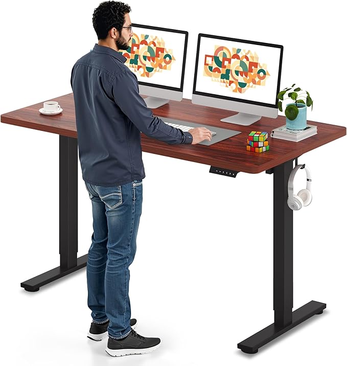 SANODESK Electric Standing Desk 55 x 28 Inches Whole-Piece Desktop Height by sanodesk