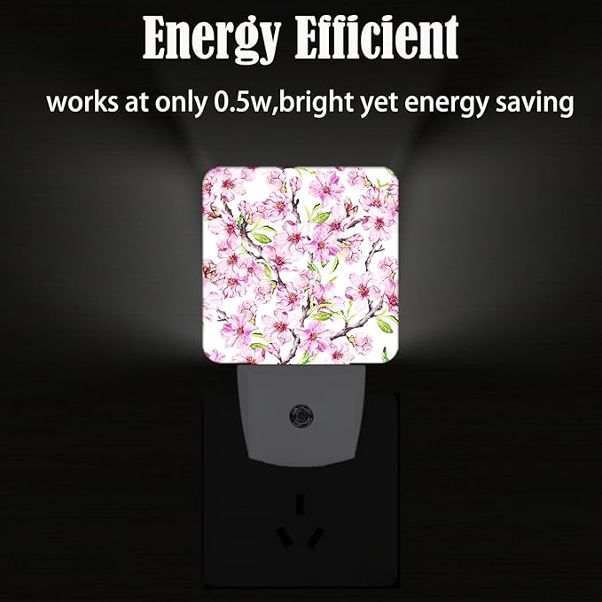 FSHVQKD Spring Flowers Blossom Night Light, Plug Into Wall - Image 4