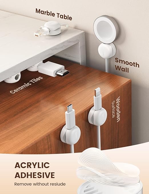 Lamicall Cord Organizer, Spring Cable Management Clips - Image 5
