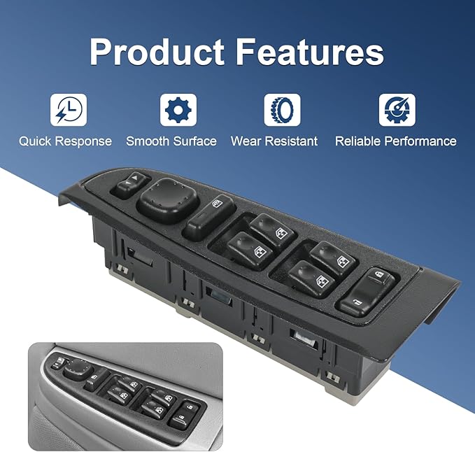 DICMIC Front Driver Side Master Power Window Switch and Door Lock & Black Bezel - Image 4