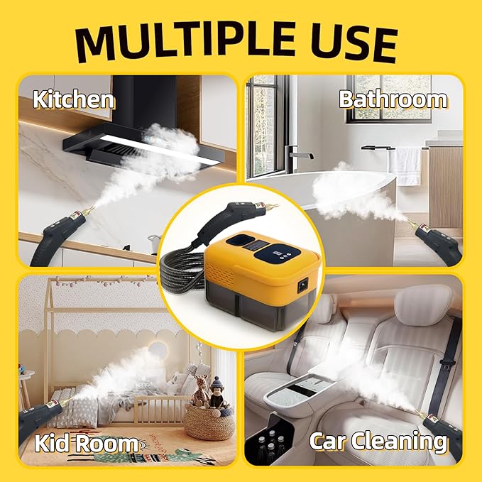 Heavy Duty Handheld Steam Cleaner, 15s Heat-Up, 9-Level Adjustable 2500W - Image 7