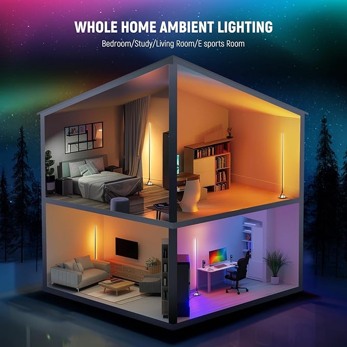 NEEWER Smart RGBW Floor Lamp, 1500lm LED Standing Corner Light Compatible - Image 7