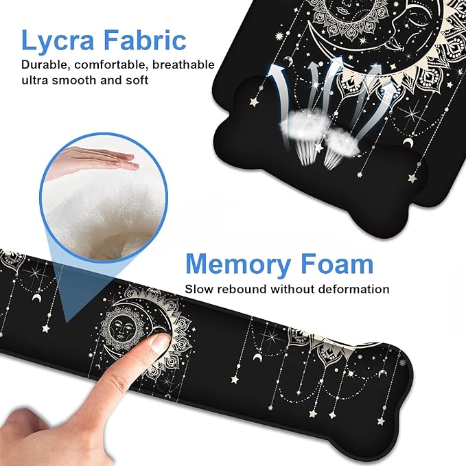 Wrist Rest Support Ergonomic Gel Mouse Pad and Memory Foam Keyboard Set - Image 6