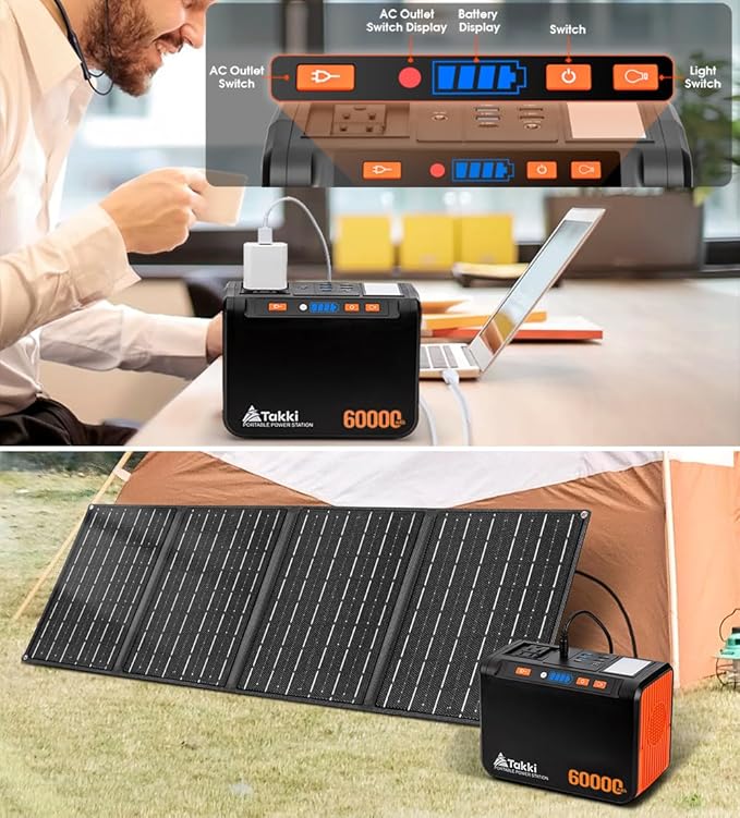 Takki 250W Portable Power Station 222Wh Camping Backup Lithium Battery - Image 6