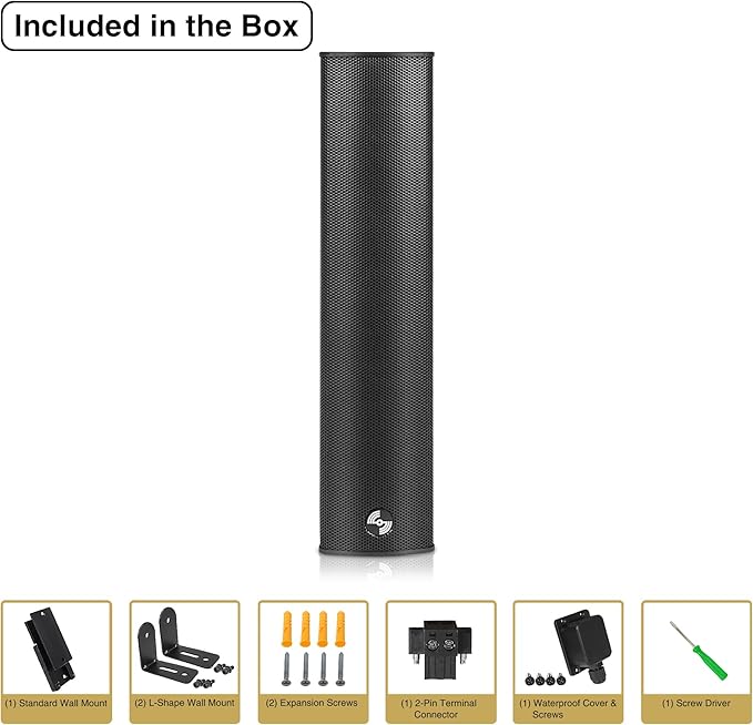 Sound Town Weatherproof Compact Aluminum Line Array Column Speaker - Image 7
