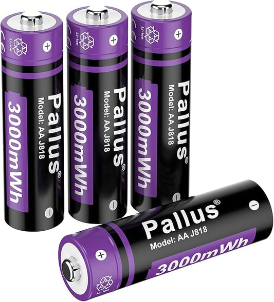 Pallus Lithium Rechargeable AA Batteries by Pallus