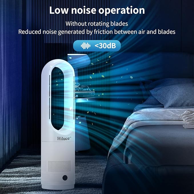 Hiluce Bladeless Fan for Bedroom, Tower Cooling Fan, 20dB Quiet, Standing Fans - Image 7