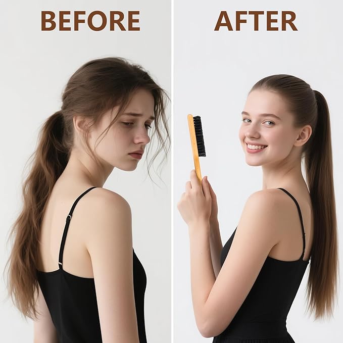 SWEET VIEW Boar Bristle Slick Back Hair Brush - Image 3