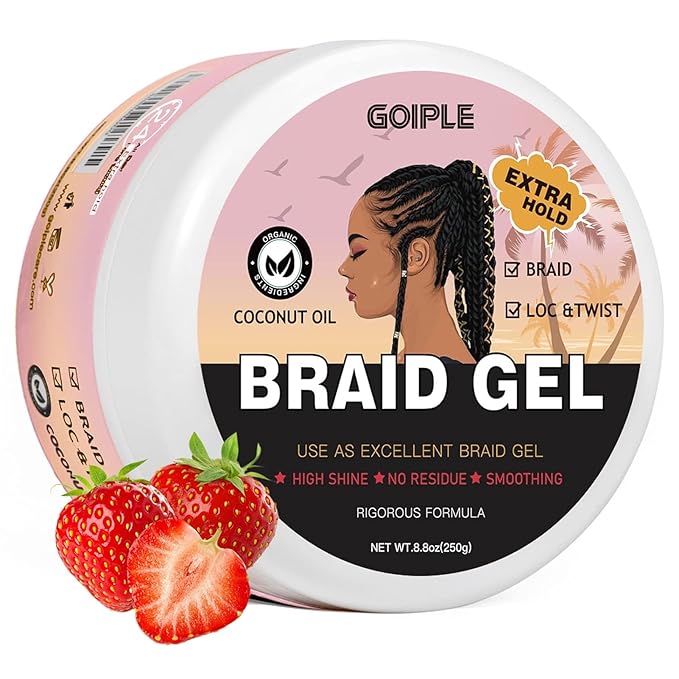Braid Gel Good for Twist, Edge No Flake Extra Hold High Shine Braiding Gel & by Goiple