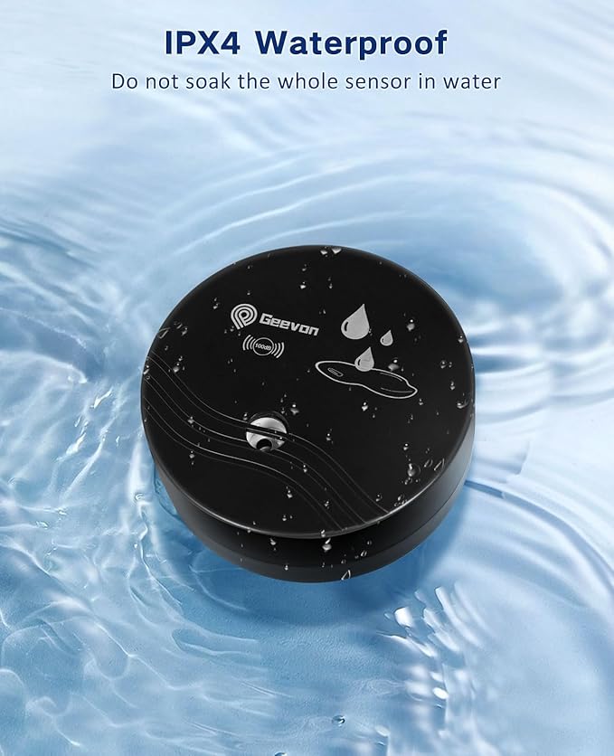 Geevon 2 Pack Water Leak Detectors, 100dB Water Sensor Alarms Flood Detector - Image 6