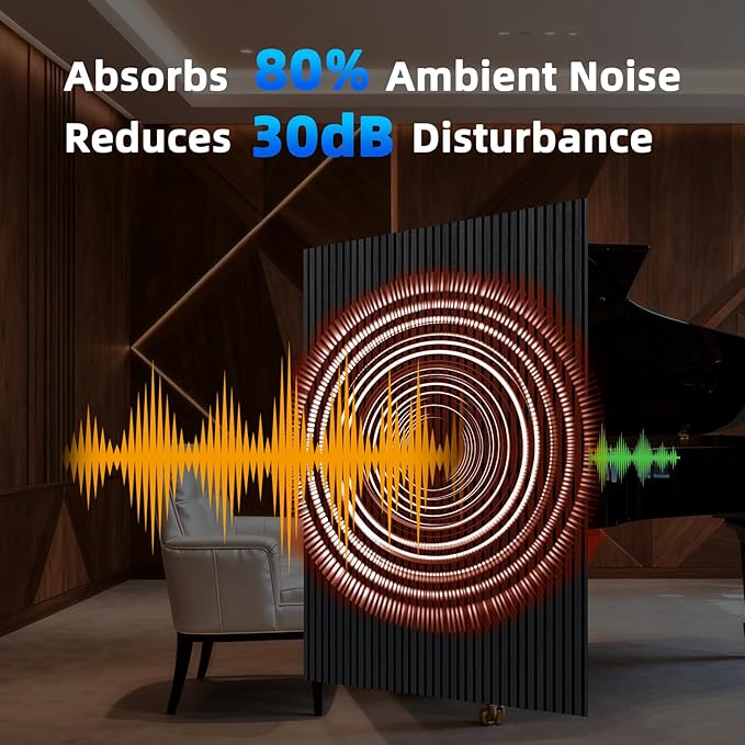 Art3d 4-Piece 94 x 12.6 Inch Acoustic Lightweight Slat Wall Panel - Image 7