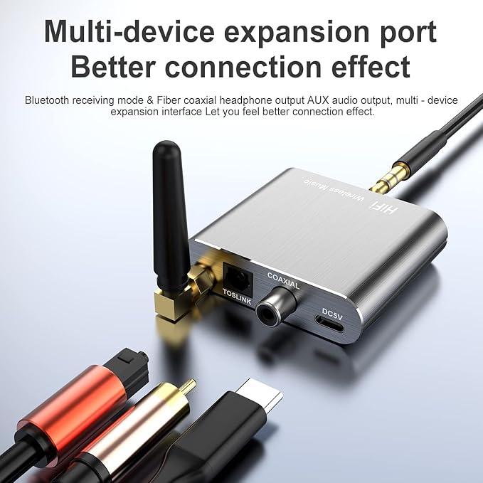 Bluetooth 5.2 Receiver Adapter for Old Home Stereo Receiver Speakers, Wireless - Image 3