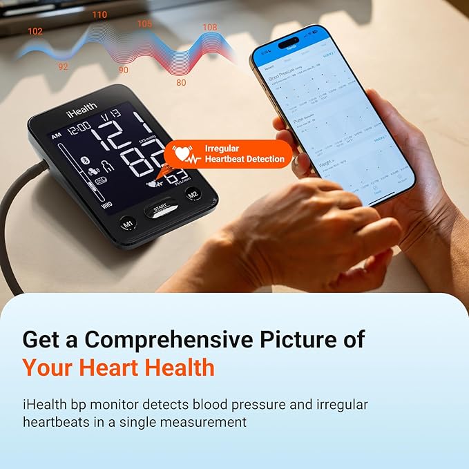 iHealth Accu Blood Pressure Monitor – 4.5" Large LCD, Clinically Accurate - Image 3