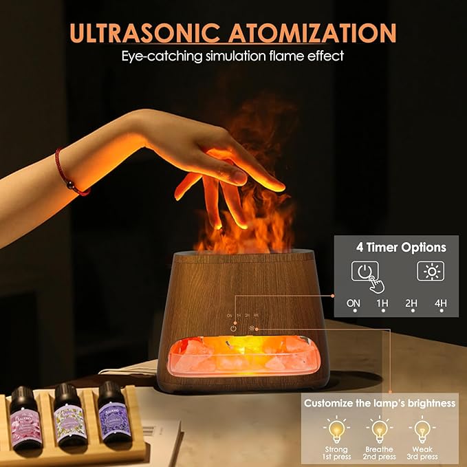 SALKING 2-in-1 Himalayan Salt Lamp Diffuser, Cool Mist Humidifier, Aromatherapy - Image 4