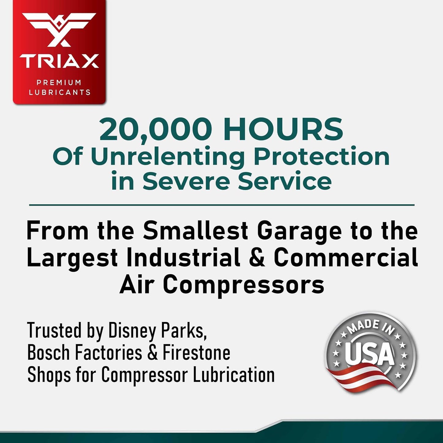 TRIAX Kompressor ISO 46 SAE 20, Full Synthetic, Multi-Vis Air Compressor Oil | for Rotary, Vane, Screw, and Reciprocal | Commercial Grade | High Temp | Non-Detergent (5 Gallon)