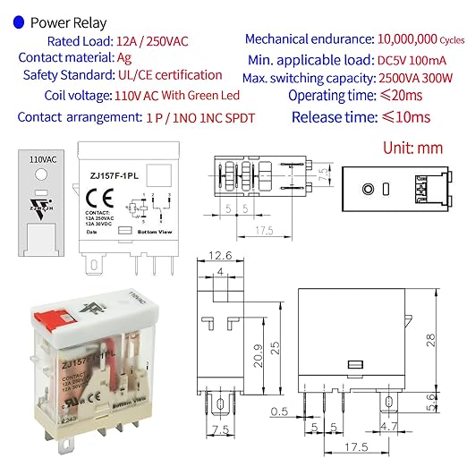 6Pcs 12 Amp Power Relay Switch Electromagnetic - Image 5