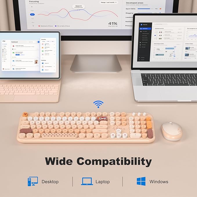 MOFII Wireless Keyboard and Mouse Combo, Full Size 2.4G Plug and Play - Image 3
