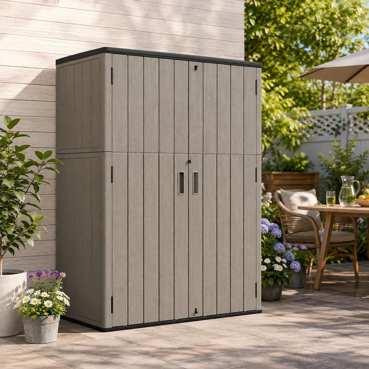 addok 57 cu.ft outdoor storage shed,resin storage cabinet, main product view
