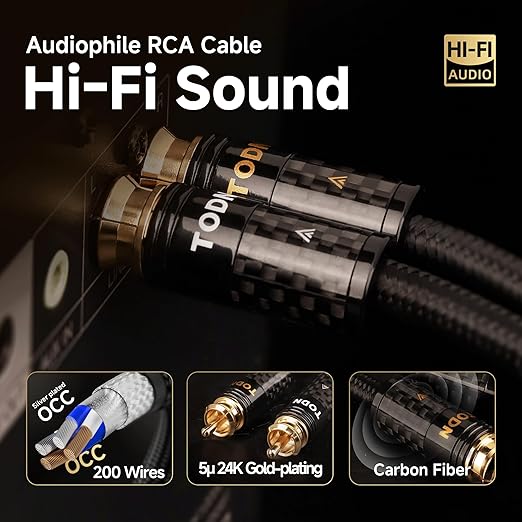 TODN Audiophile RCA Cables 3ft - Image 6