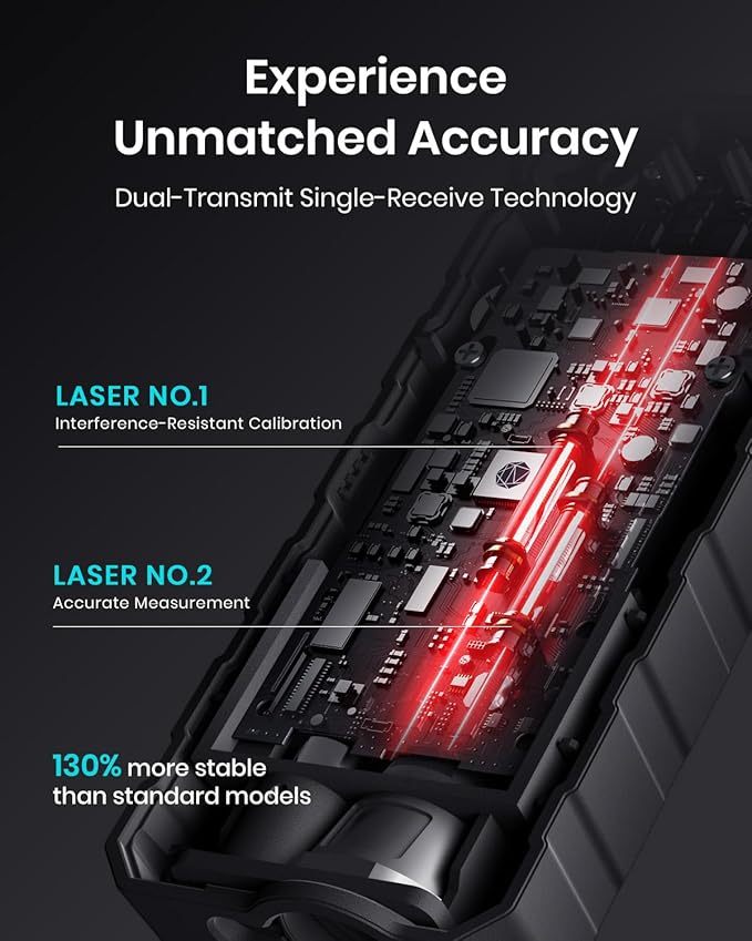 Laser Measure Device, MiLESEEY 393ft Digital Laser Tape Measure - Image 3