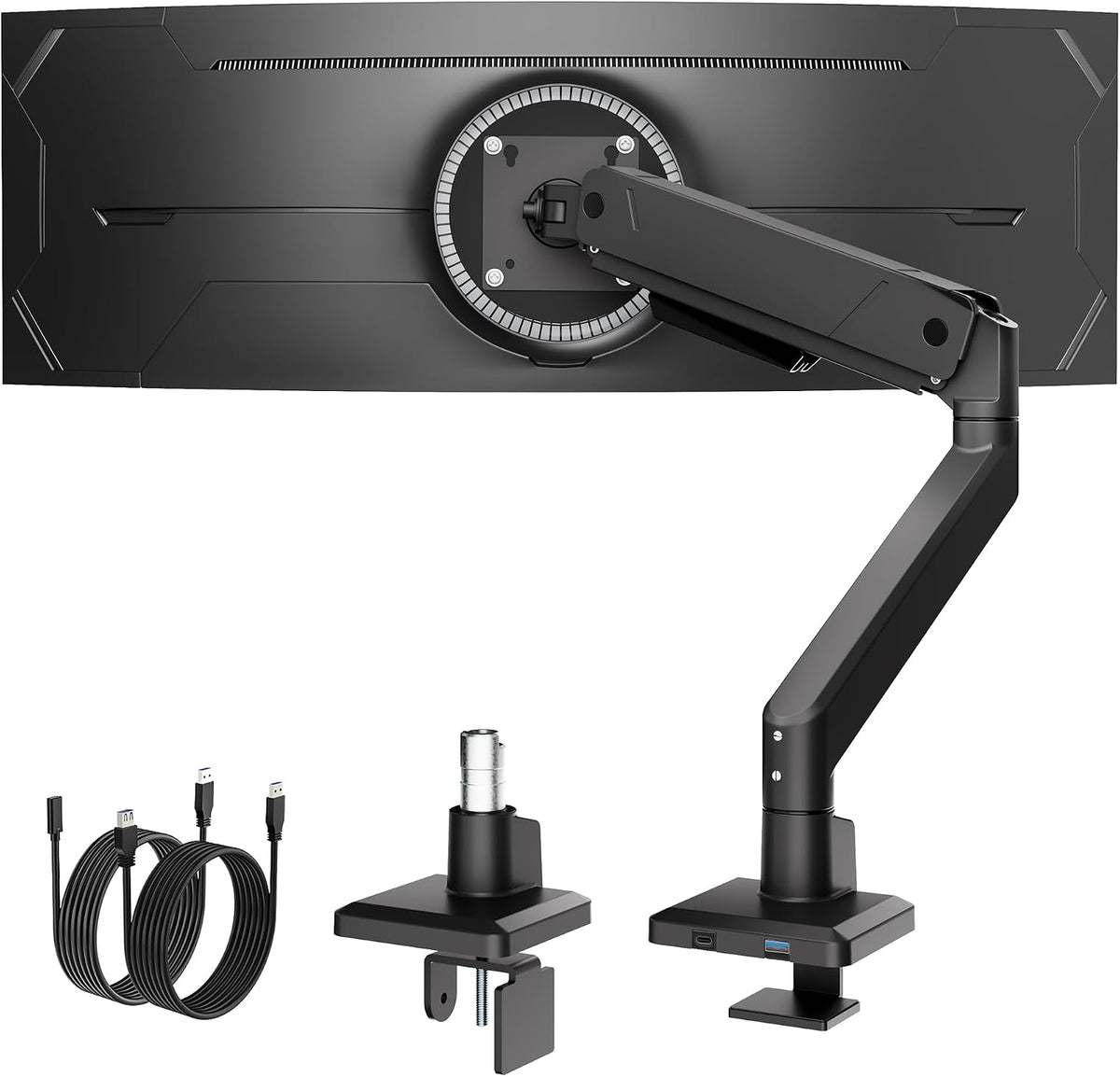 monTEK Single Monitor Arm with USB