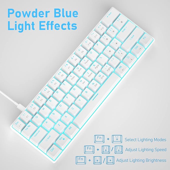 Camiysn 60% Mechanical Gaming Keyboard, Detachable Type-C Cable Mini Keyboard - Image 2