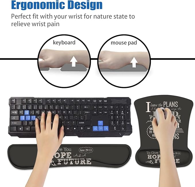 Ergonomic Mouse Pad Wrist Support and Keyboard Wrist Rest Set - Image 7