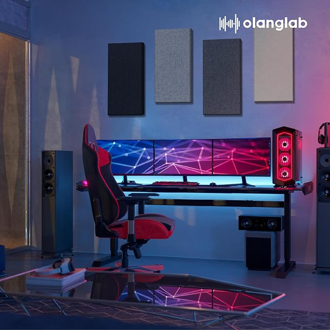 Olanglab Fiberglass Acoustic Wall Panels 4 Pack, 11.8'' x 23.6'' Sound Panels - Image 8
