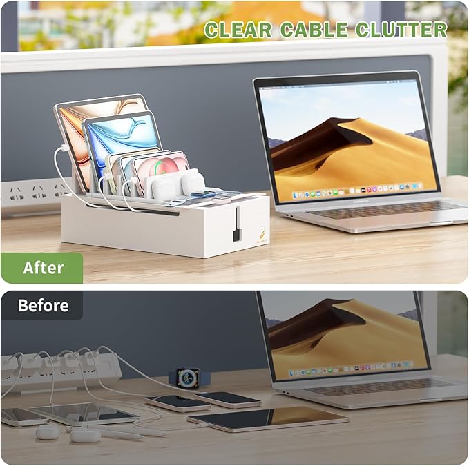 Pezin & Hulin Bamboo Charging Station, Electronic Devices Organizer - Image 7