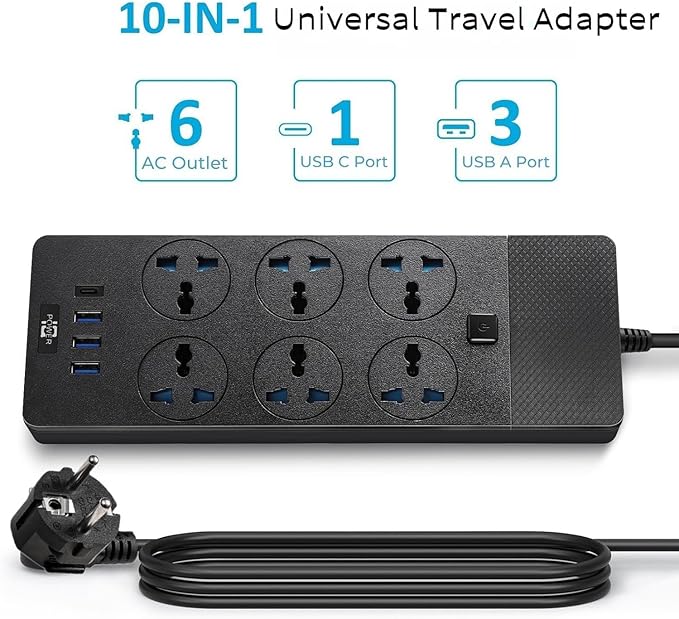 European Power Strip, Jumpso Universal Power Strip - Image 2