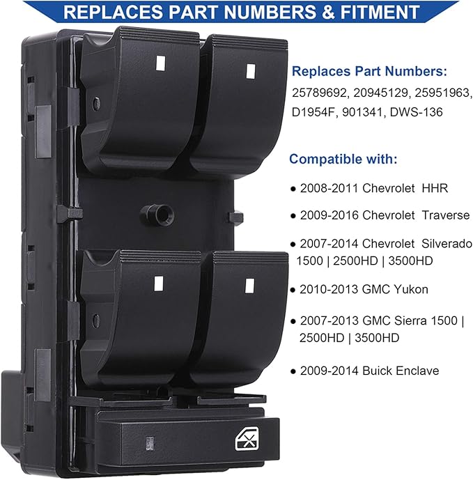 AiYiGu Driver Side Power Window Switch & 3 Pcs Passenger Window Switches - Image 2