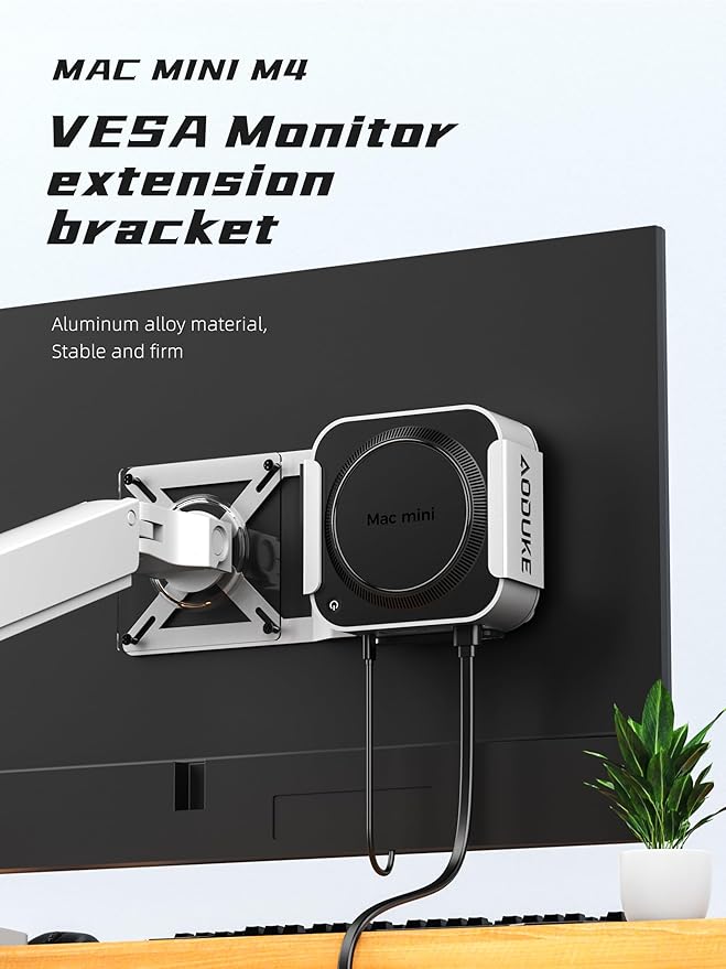 AODUKE Aluminum Alloy Mac mini M4 VESA Bracket, Mac mini 2024 Dock Stand - Image 5