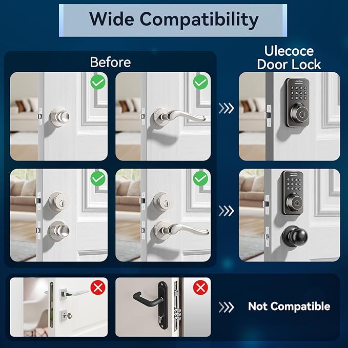 Ulecoce Fingerprint Keypad Deadbolt - Image 9
