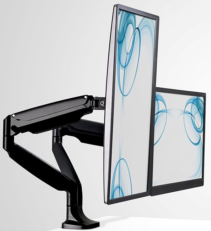 Mount-It! Dual Monitor Arm Mount | Desk Stand | Two Articulating Gas Spring by Mount-It