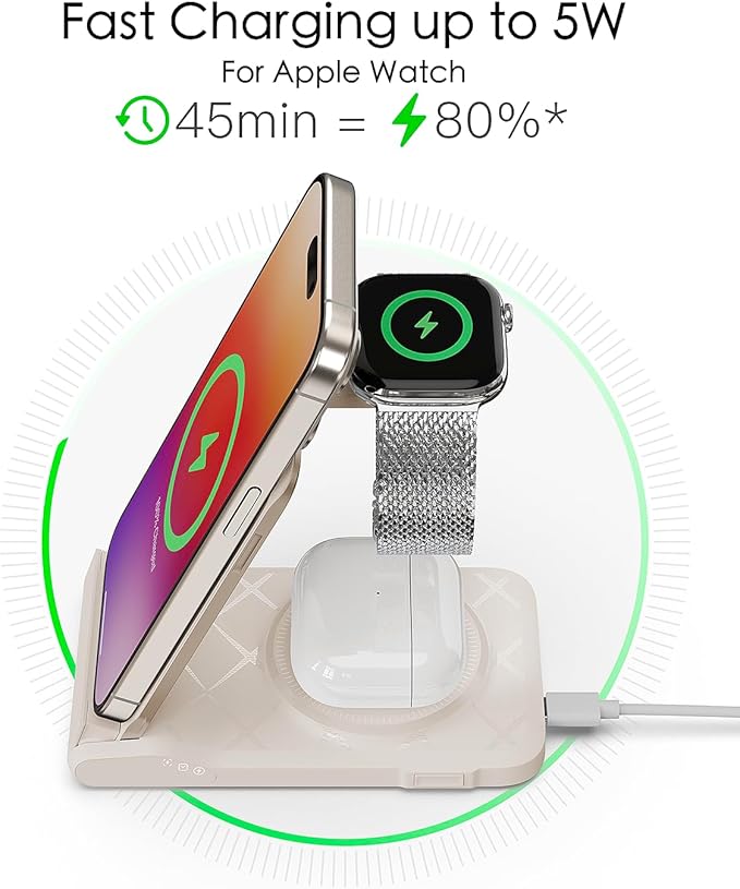 3 in 1 Charging Station for Multiple Devices, Travel Wireless Charging Station - Image 4