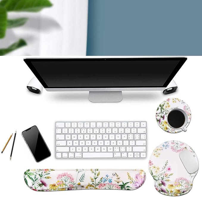 iLeadon Mouse Pad with Wrist Support Keyboard Wrist Rest Set, Ergonomic Mouse - Image 2