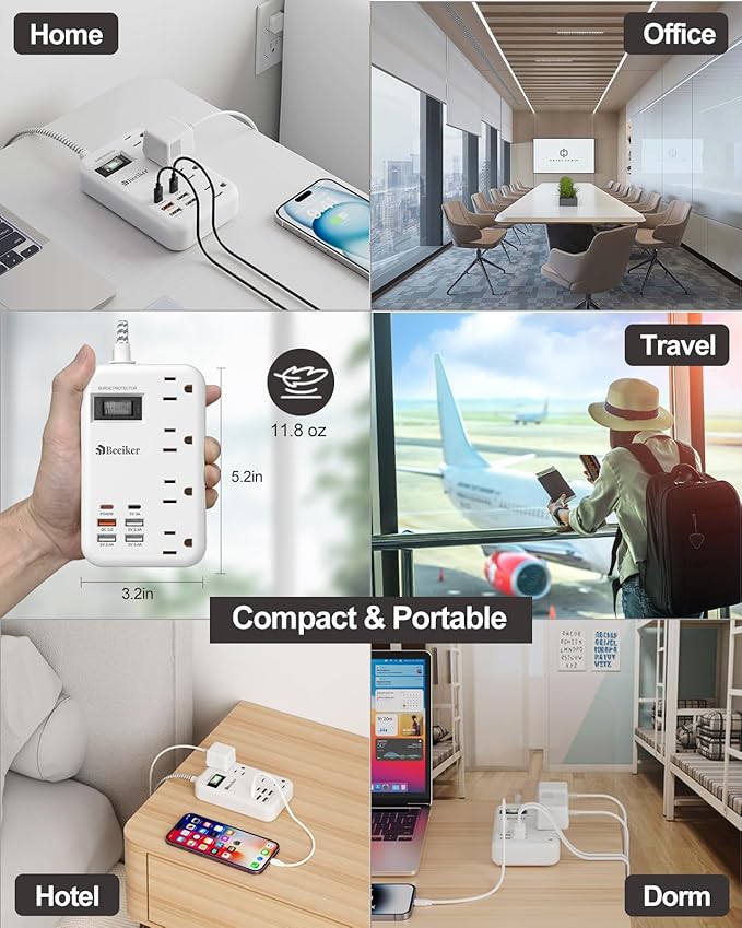 45W USB C Travel Power Strip- PD 45W Fast Charging Station - Image 9