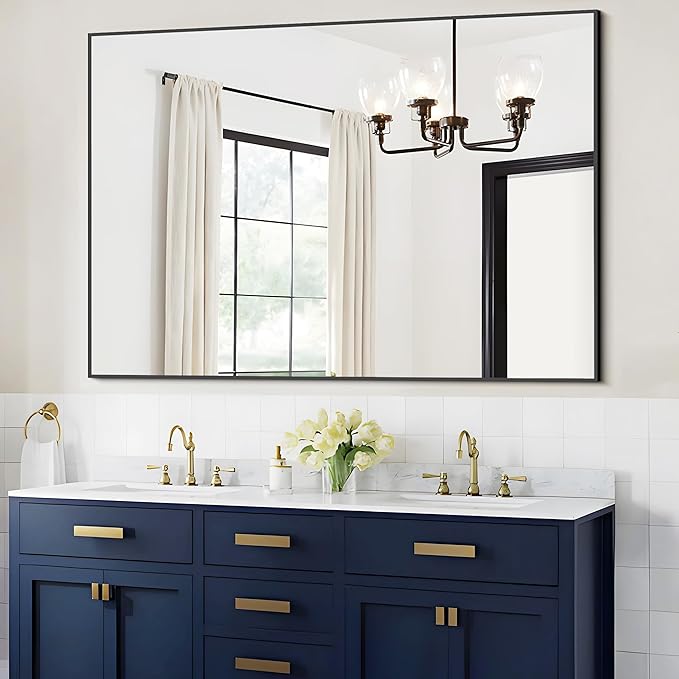 Black Bathroom Mirror, Modern Vanity Wall Mirror - Image 9