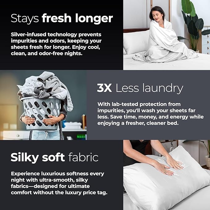 Silvery Silver Infused Bed Sheets Set - Image 5