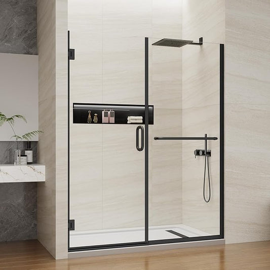 Pivot Swing Shower Door, Adjustable Width 58.9-60" W x 74" H Semi-Frameless by ViivppaiShowerDoors